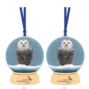 Snowy Owl Christmas Decoration - Bamboo